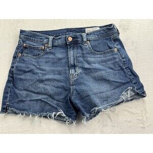 Gap Size 29 Womens Shorts 4" Girlfriend High Rise Frayed Hem Cut Off Denim Jean